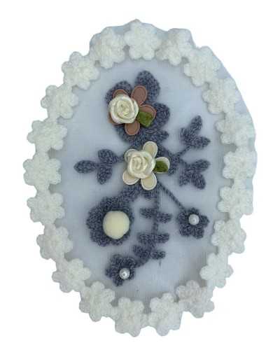 Application de la mode Coudre de broderie Crème Tulle Crème Pearl 15 cm