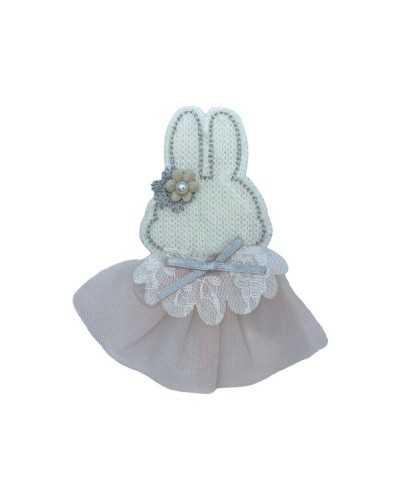Mode-Anwendung Nähen Wolle Kaninchen Flocken Satin Tüll Blume Perlencreme High 12x13cm