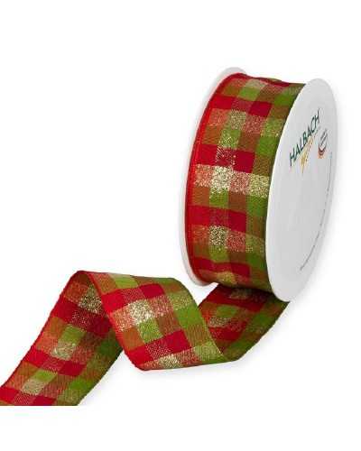 Ruban de Noël de 18 mt de trimpant dans la semelle en or lurex 3,8 cm