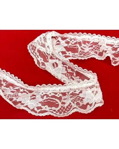 50 cm Lace Trimmings Rashel Rouches Elastic Curled White Plissè High 6cm
