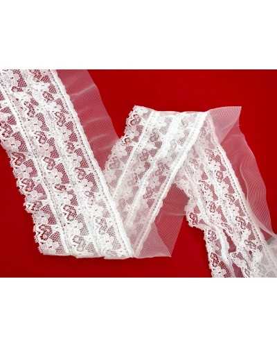 50 cm trimmance lace tulle triple bounce white semi-style curled wavy high 11 cm