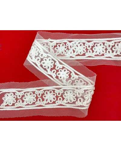 Tray Trasing Board Tulle White Lace Lace Embroidery Sutage Flower High 5cm