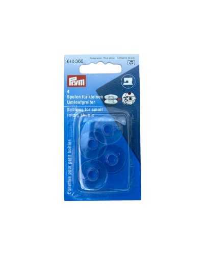 4pcs Rotating Shuttle Bobinas tamaño pequeño 21,2x9.2 mm Máquina de coser plástica transparente Prym
