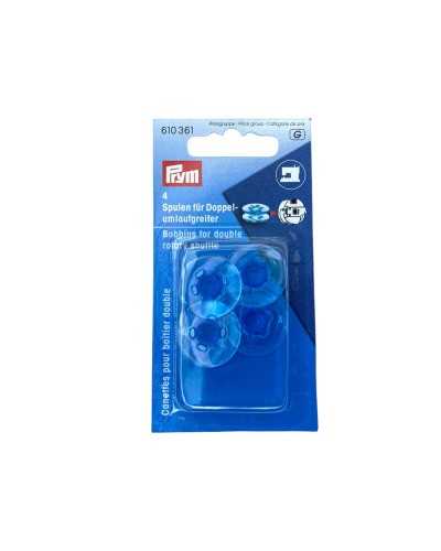 4 PCS Bobinas para doble lanzadera giratoria Medidas 21.9x9 mm Máquina de coser plástica transparente Prym