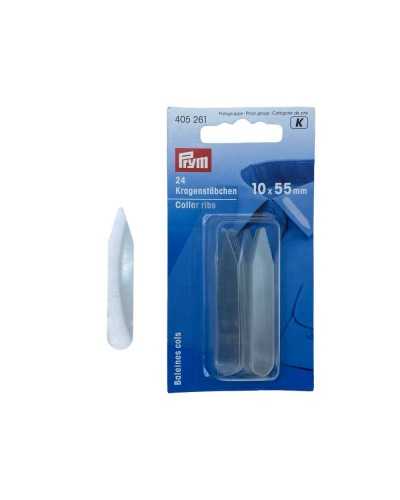 24 slats transparent plastic shirt prym 55x10 mm
