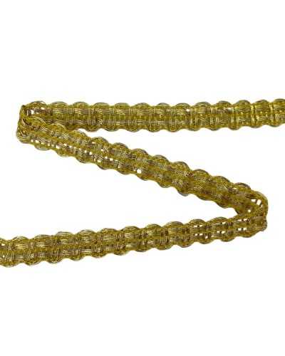 Lurex-Stichabdeckungsbesatz, goldmetallischer Lamé-Faden, 1 cm hoch