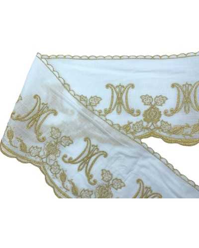 50cm Lace Trimmings Sangallo Sacred Embroidery Symbol Mariano Wire Gold Lurex Muslin White White Cotton 15cm