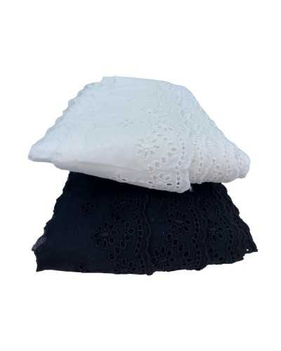 PIABENT-Spitze Sangallo Baumwollstickerei Perforierte Blumenwelle Jaquard Smerelo Runde 8 cm hoch
