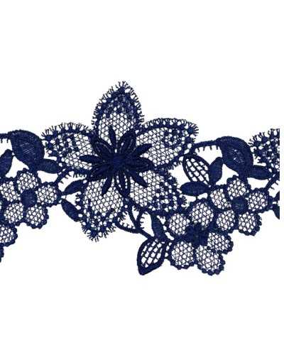12 cm trimmings application cropped lace macramé blue high flower 10 cm