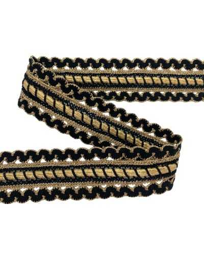 50 cm trimmance ribbon black border embroidery gold lurex lurex high cover 3 cm