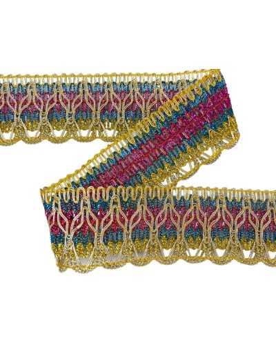 50 cm Tycmings Bordure Multicolore Gold Lurex LUMÈ TALL 4 cm
