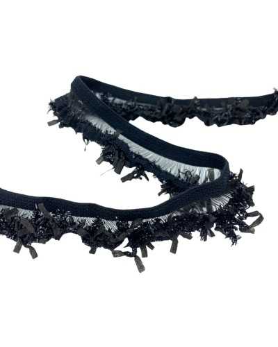 50 cm black elastic trimmance Lurex bangs 2 cm high