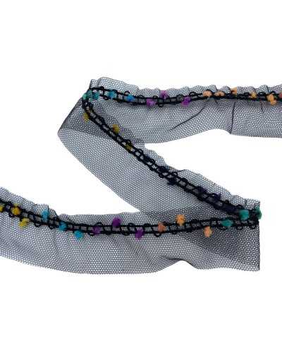 Plumettin-bunte Piastilitäts-ROOCHES Semilastic Black Tüll High 3cm