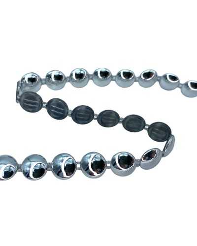 50cm trimmings Borchia round sewing silver polished plastic high 1 cm