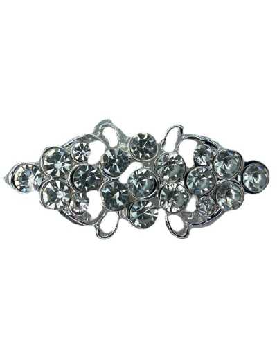 Gancho alamaro joya metálica diamantes de imitación de plata 5x2.5 cm