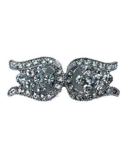 Hook alamaro jewel metal rhinestone silver 3.3x1.5 cm