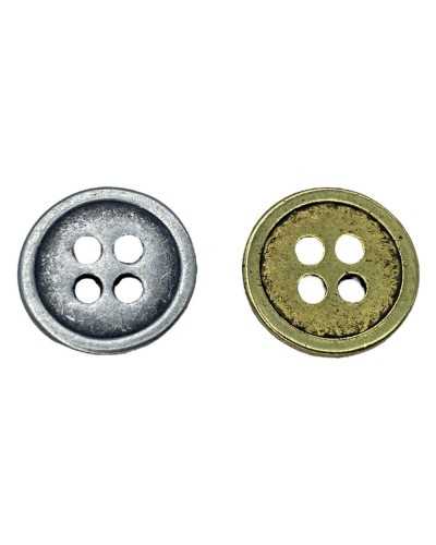 Antiqued Metallknopf misst 16 runde 4 glatte flache Löcher 1 cm
