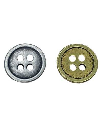 Antiqued Metallknopf misst 20 runde 4 glatte flache Löcher 1,3 cm