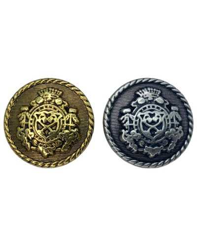 Bouton rond métal moleté grille de couronne de la taille de bras 23 mm