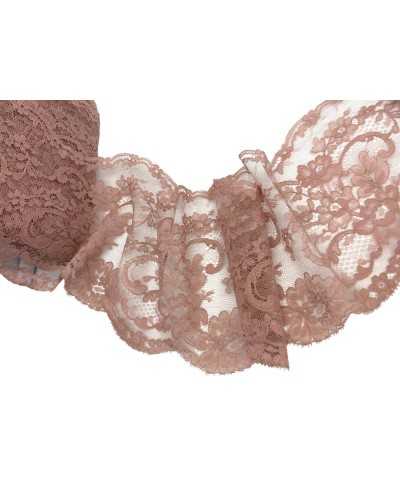 Lace Lace Lace Rock Rose Antique Pink Tulle Scalloped Embroidery 14 cm high