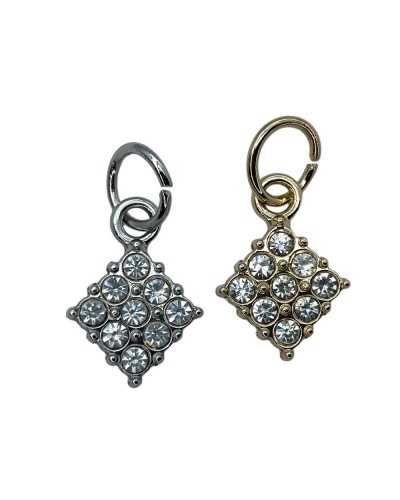 Salvazion Zeitklingeling Cursore Metall Hanching Rombo Strass 14x20 mm