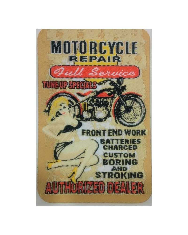 Applikations-Patch zum Aufbügeln, Motorrad-Pin-Up, 8 x 5 cm