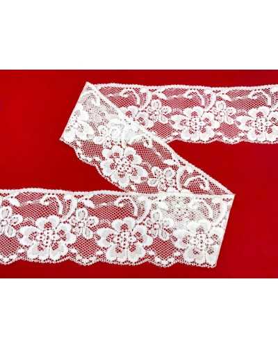 Lace Trimmings Jaquard Tulle Elastic Perforated Tip Design Flowers High 7cm