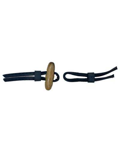 Alamaro eco leather leatherette black horn olive wood high wood 4cm