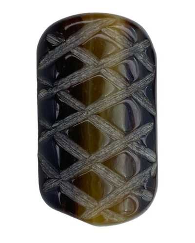 Brown brown rectangular bumpy button Metal slot 1,8x3 cm