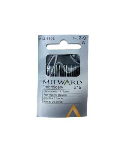 15 Needles Embroidery Classic Metal Sewing Milward Sharps Long N ° 3-9