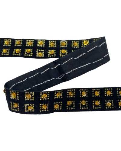 50 cm frontière frontière black beine suède paillettes en daim de paillettes de 2 cm