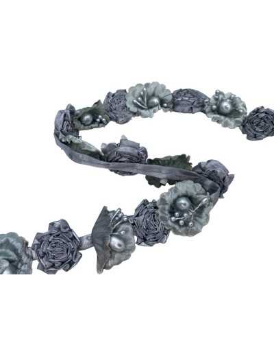 50 cm Trimmings Flores Sello Corte Silver Grey 25 mm