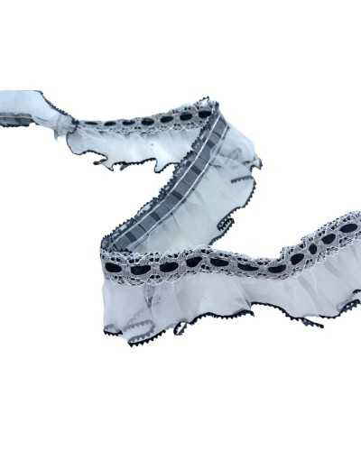 50 cm CASSAMANERIA ROUCHES curled Organza White Passenger black black 35 mm