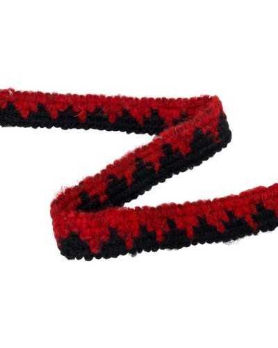 Trimmering Border Rojo Lana Negro Alto Acabado 2 cm
