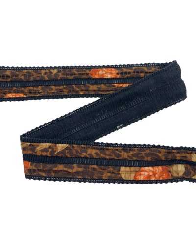 Slalom Trimmings Leopard Flowers Brown High Cm 2