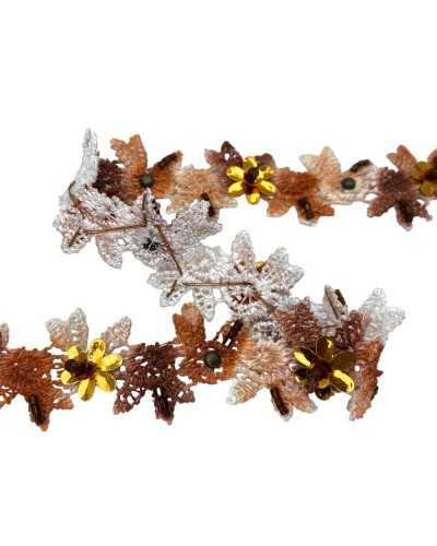 50 cm Bronce Macrame Trimmings Lectins Flower Bead Bead High 2.5 cm