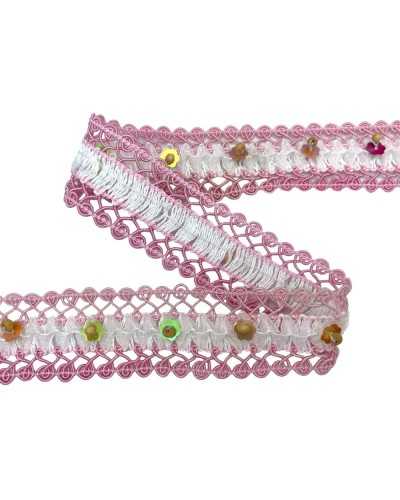 50 cm bandeja de bandeja rosa lentejuelas de madera organza de madera blanco alto 3 cm