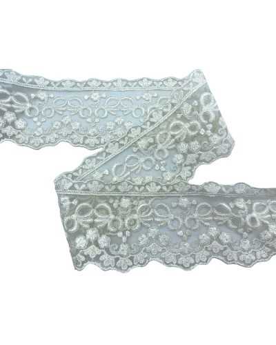 50 cm Organza-Trimmstreifen-Spitze-Spitze-Stickerei Blumenbogen hohe 7,5 cm