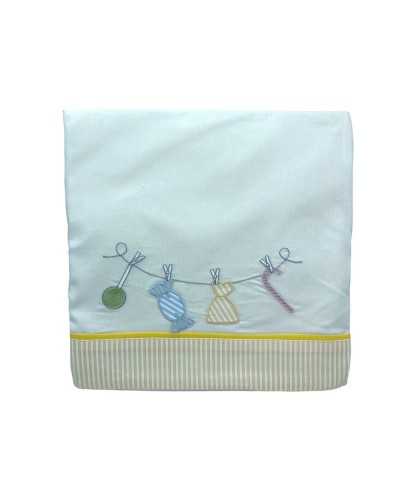 Complete bed linen white cotton embroidery