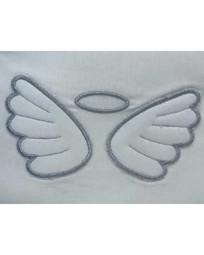 Complete bed linen cotton embroidery wings angel