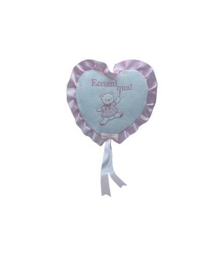 Cockard Flake Rose Birth Heart Padded Canvas Aida White Bear 30x40cm