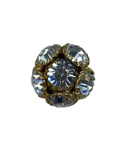 Bouton de bijoux moitié perle ronde ronde en métal doré taille 1 cm