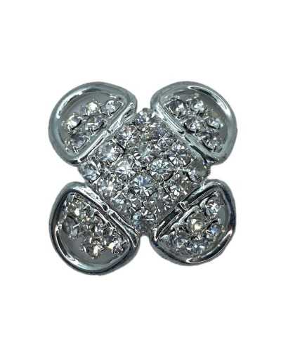 Flasche bombardiert Silberjuwel Strass Stamm Metall 22 mm