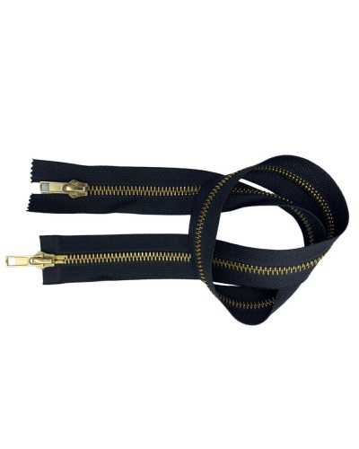 Zip cremallera cremallera cierre de metal latón oro cadena double deslizante insurrubre 60 cm