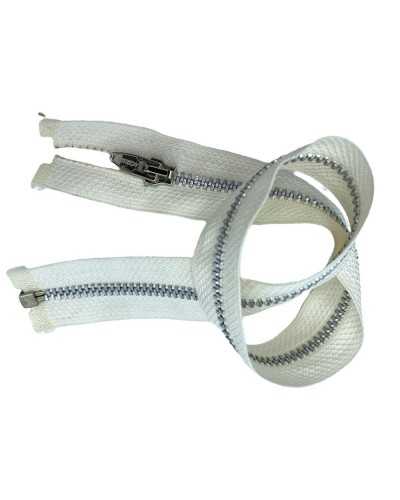 Reißverschluss Reißverschluss Reißverschluss Kettenkette 4 mm Metall Silber Teilbar 36 cm