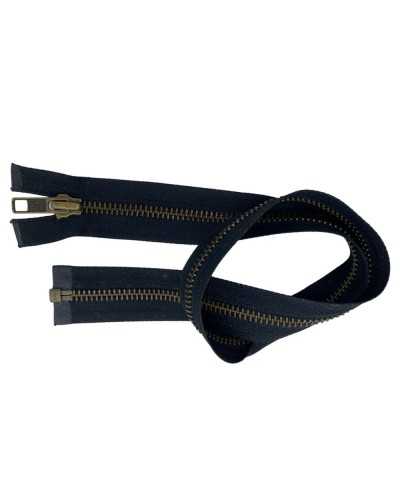 Zip zip closure Black 1 slider chain 5 Brunished metal divisible 56 cm