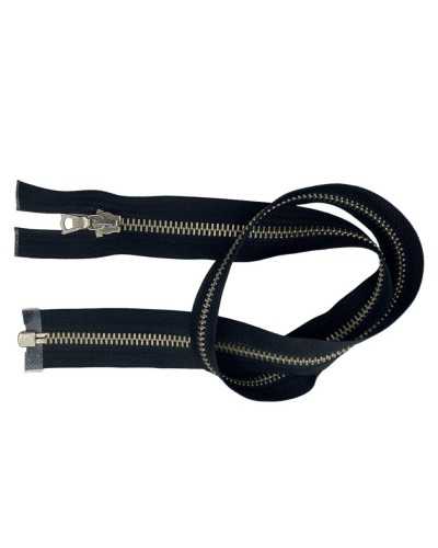 Cremallera Cremallera Divisible Cierre Cadena Negro 6 Metal Plata Cm 64