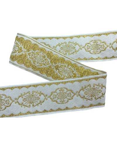 Galón Sagrado Base Básica Básica Base Blanco Lurex Gold Wire Bordery 5cm High