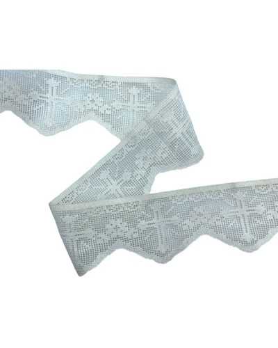 Lace Trimmings TIZO Lace White Sacred Milk for Mozzette and Glosses - Height 6 cm, 100% Cotton