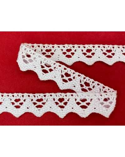 Lace trimmings lace cotton tombbolate scalloped net tip 17 mm